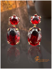 Eterna Loop Earrings- Ruby Red