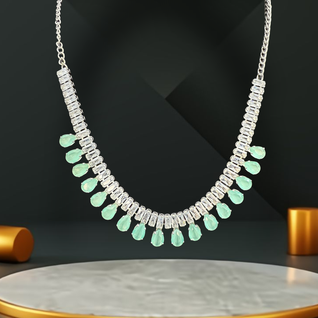 GraceLite Aura Neckless with Ocean Green Stone Drops