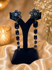 Floral Crystal Drop Earrings