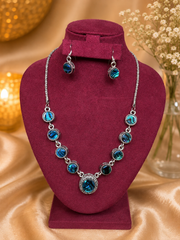 Ocean Blue Stone Necklace Set