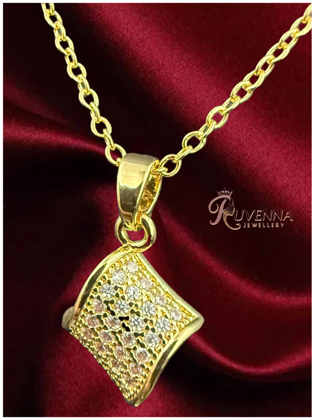 Aurielle Melody Diamond Gold Chain & Earring Set